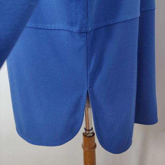 Lauren Ralph Lauren Keyhole Neck Tunic Top Sz 2X Blue Stretch Jersey 3/4 Sleeves - Picture 4 of 8